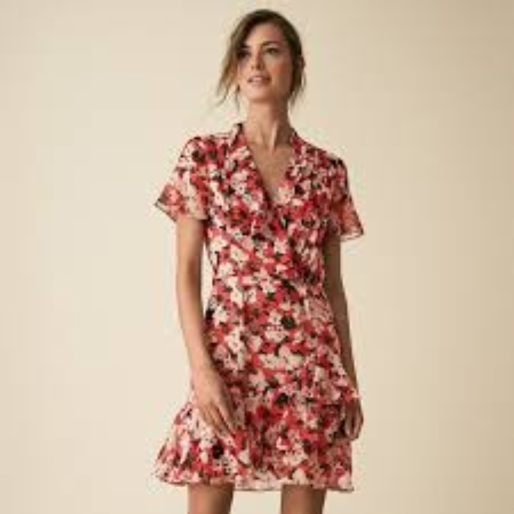 REISS Marseille Floral Ruffle Detail Dress 12
